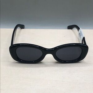 Aire Calisto Glossy Sleek Black Oval Sunglasses UNISEX trendy